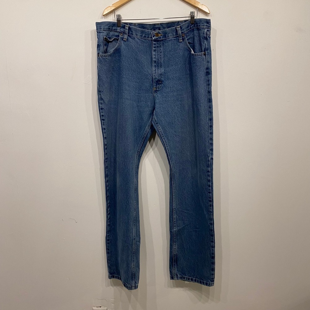 Wrangler Premium Quality Mens Straight Leg Blue Denim Jeans 38x34